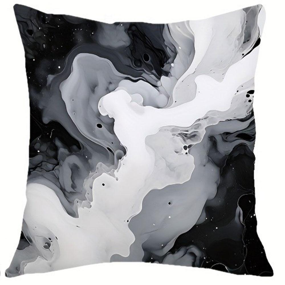 Black And Gold Brushstroke Art Pillowcasebedroom Living Room Sofa Home Decor Polyester Cushion Cover With Zipper