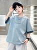 Short sleeved boys' T-shirt summer thin version 2026 new children's summer outfit half sleeved pure cotton big boy's top