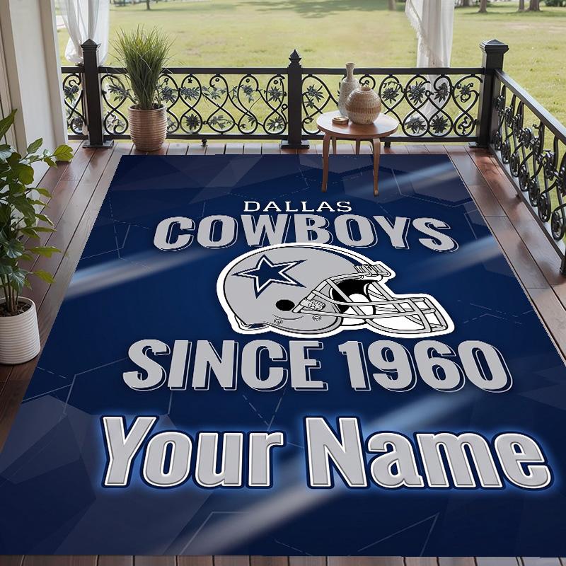 Custom Text Printed Rug Dallas Cowboys Non Slip Floor Carpet For Home Room Decor