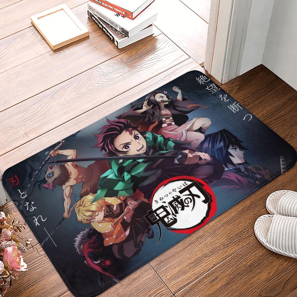 Demon Slayer Floor Door Bathroom Kitchen Mats Anti-Slip Indoor Doormat Garage Entrance Rug Carpet Footpad