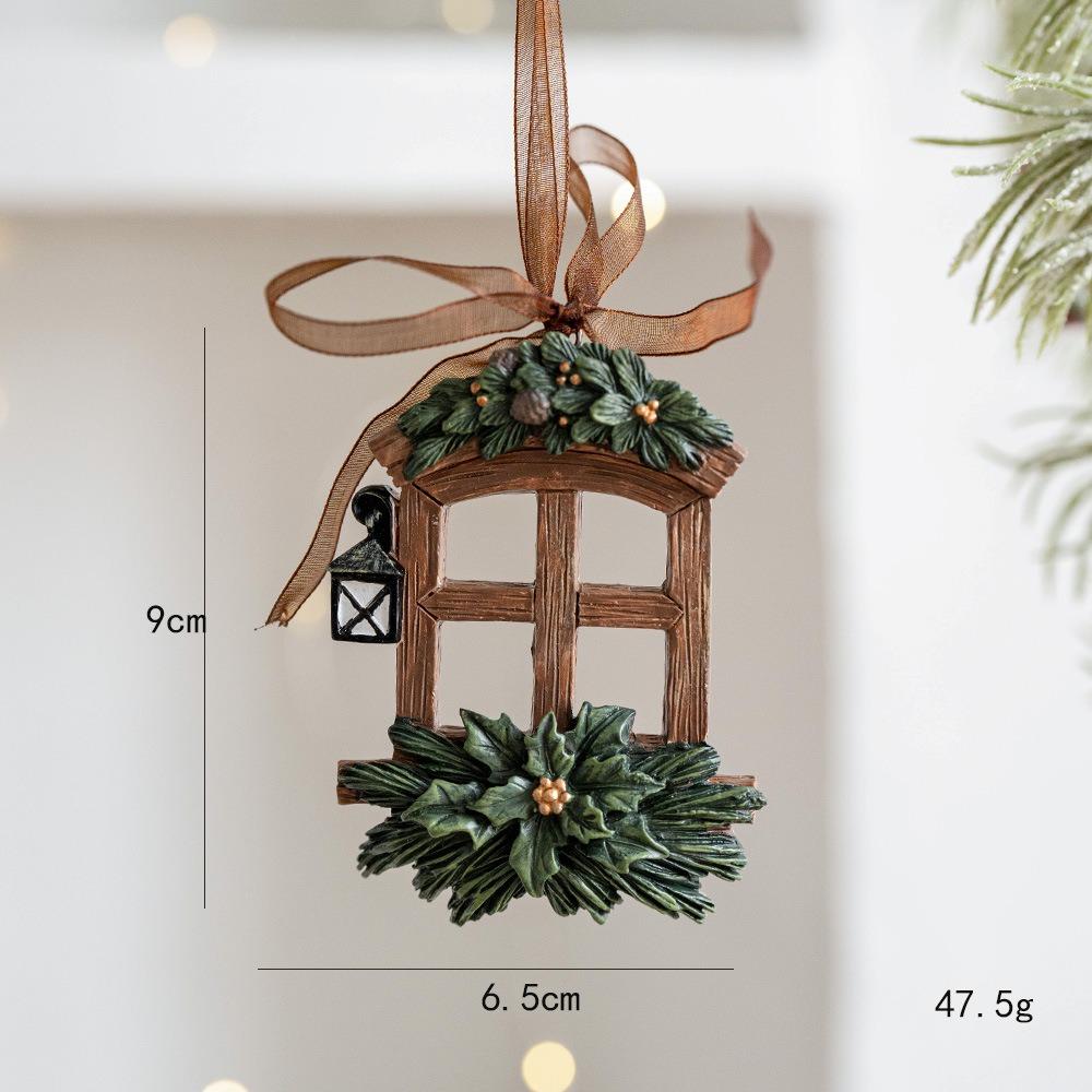 Resin Christmas Tree Decoration DIY Decor Painted Ornaments Christmas Resin Pendant New Year Party