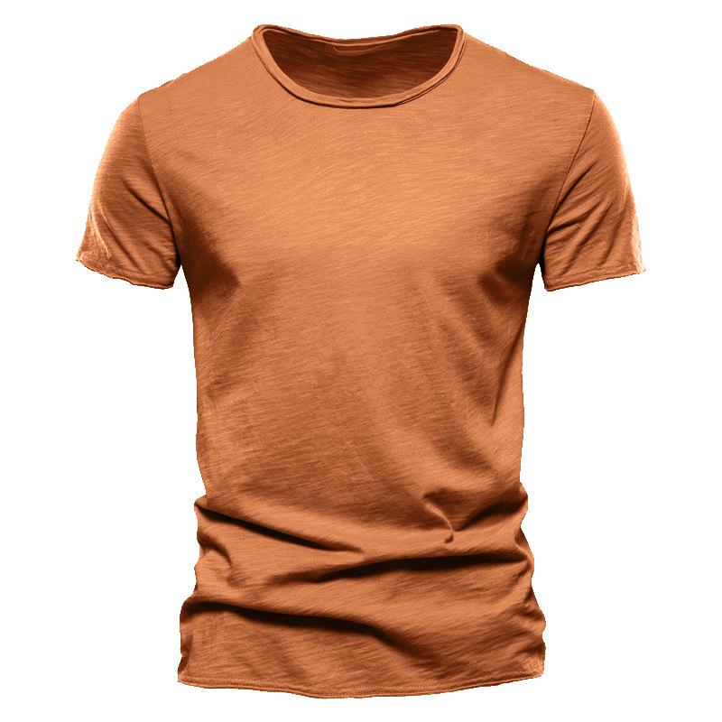 Summer Men's Solid Bamboo Cotton V-Neck T-Shirt - Hot Selling European & American Style