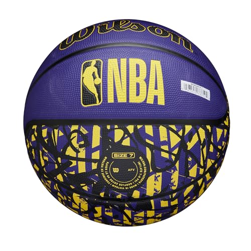 Баскетбольный мяч Wilson NBA TEAM GRAFFITILA LAKERS (WZ4024514XB7) Размер 7 для улицы / Диаметр прибл.. 24.5см