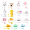 Splash Proof Reusable Cartoon Plugs Cover Silicone Straw Plug Cup Accessories Drinking Dust Cap