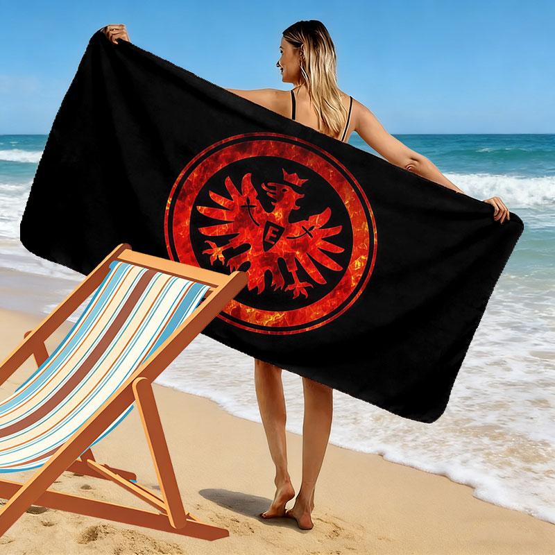 Пляжное полотенце Eintracht Frankfurt, Большое, Мягкое, Быстросохнущее, для Пляжа, Кемпинга, Плавания