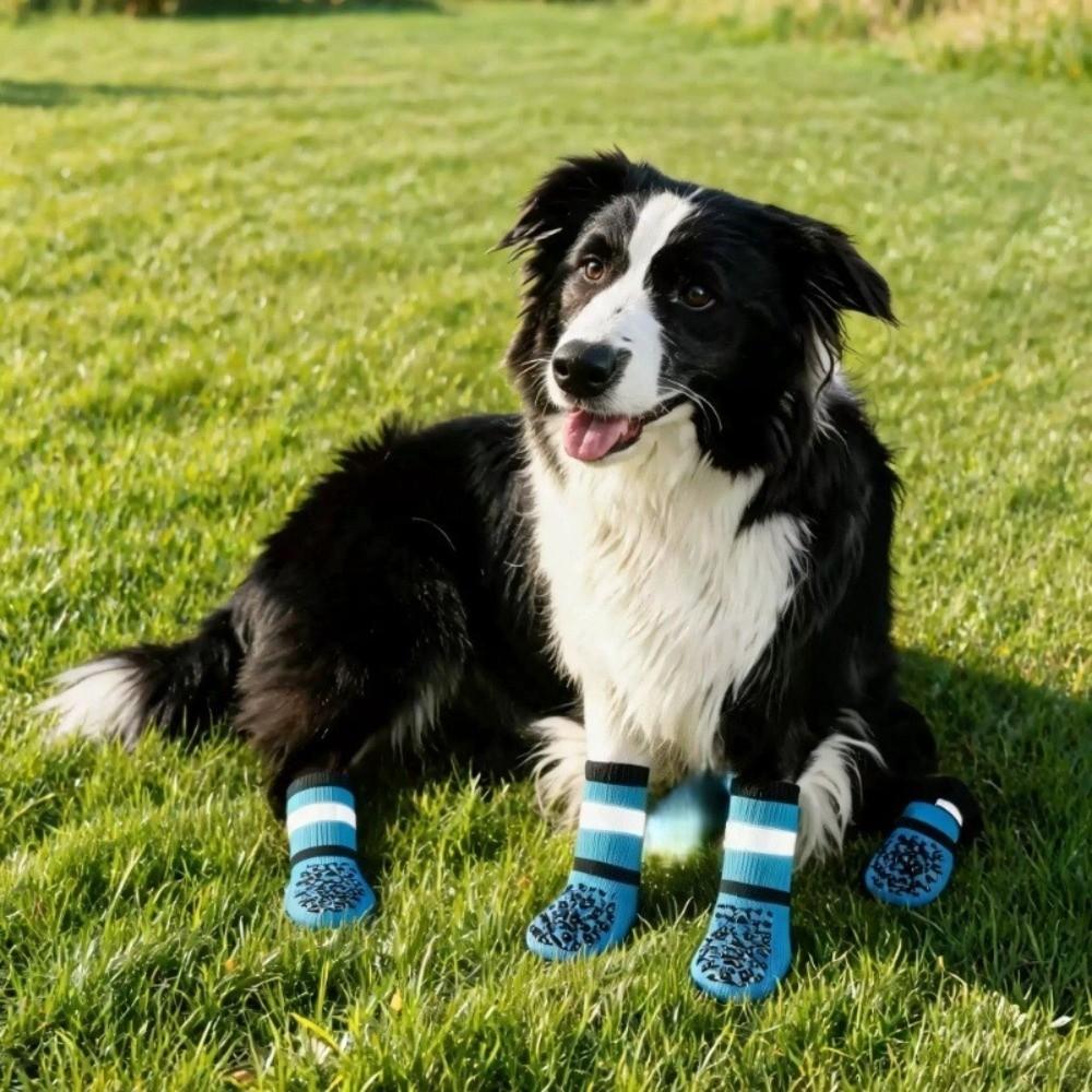 Reflective Anti-Slip Dog Socks Adjustable Dog Paw Protectors Dog Shoes Socks Anti-Scratch