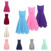Kid Girls Chiffon Sleeveless Knotted Ruched Waist Princess Pageant Wedding Bridesmaid Birthday Party Gowns