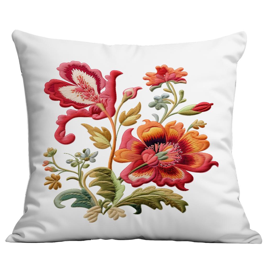 Весенняя и Летняя Наволочка с Имитацией Вышивки Цветы Домашняя Диванная Гостиная Наволочка Новый Стиль Наволочка
