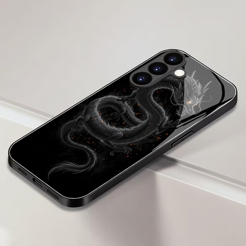Закаленное стекло с дизайном дракона для телефона Samsung Galaxy S26 S25 S24 S23 S22 S20 FE/Ultra/Plus 5G, противоударная задняя крышка