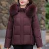 Real Fur Collar Middle Age Women Winter Down Jackets Vintage Short Parkas Hooded Elegant Thick Warm Down Coats Woman Outerwears