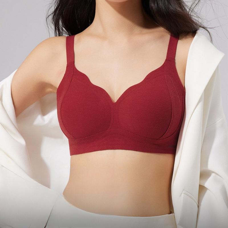 Women's Seamless Bra Fixed Cup Comfortable Push Up Bra U Back Underwear M-2XL