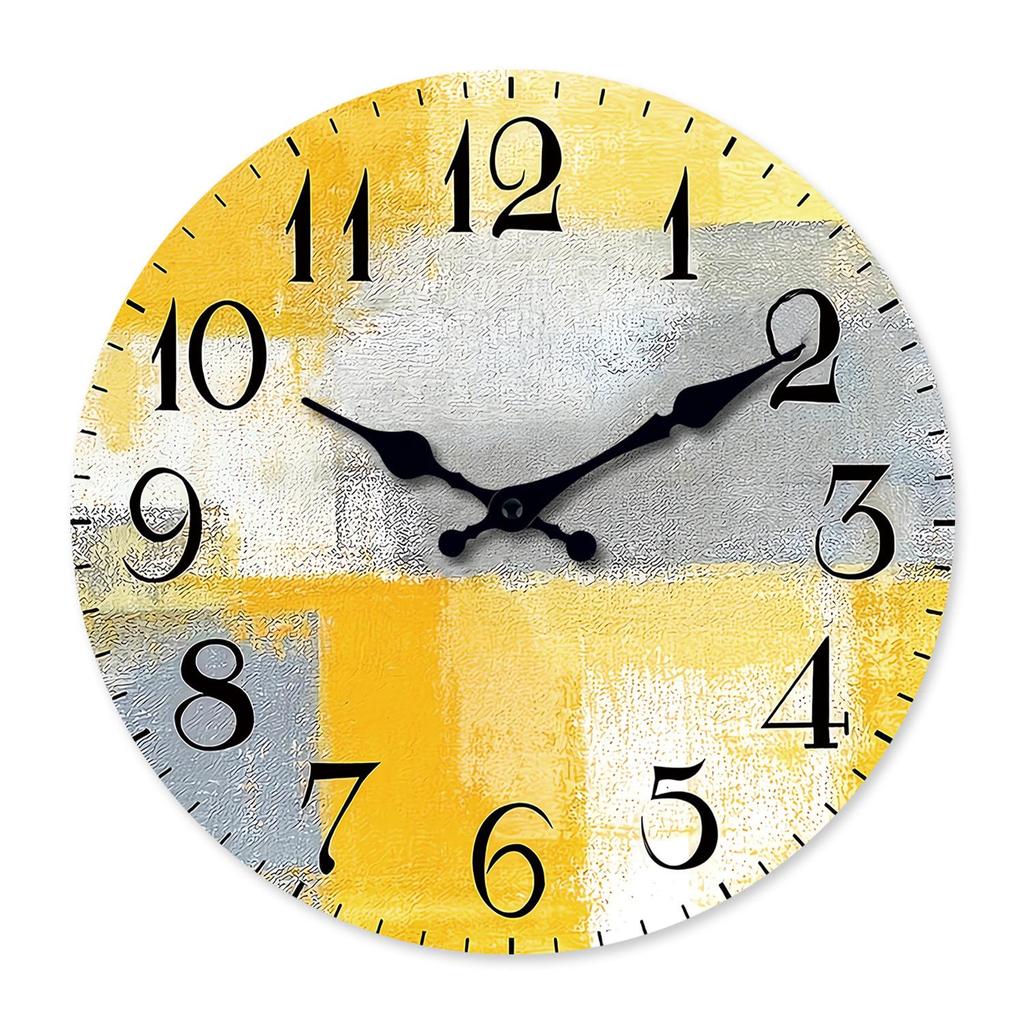 14-Inch American Retro Wooden Silent Wall Clock - MDF Decorative Clock
