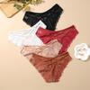 Mid-Waist Lace Panties for Women with Bow Cross Straps