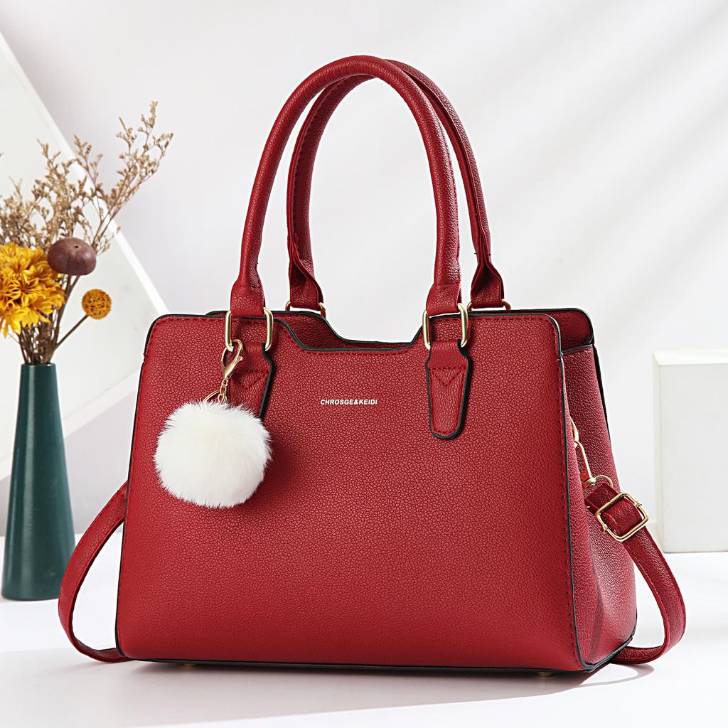 New Trendy Simple Light Luxury Women Handbag Elegant Atmospheric Design Portable Single Shoulder Crossbody Daily Matching Bag