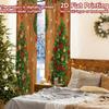 2pcs, 2D FLAT PRINTING Curtains (Without Rod) Festive Wonderland(2) Holiday Printed Curtains Semi-Sheer Curtains Outdoor