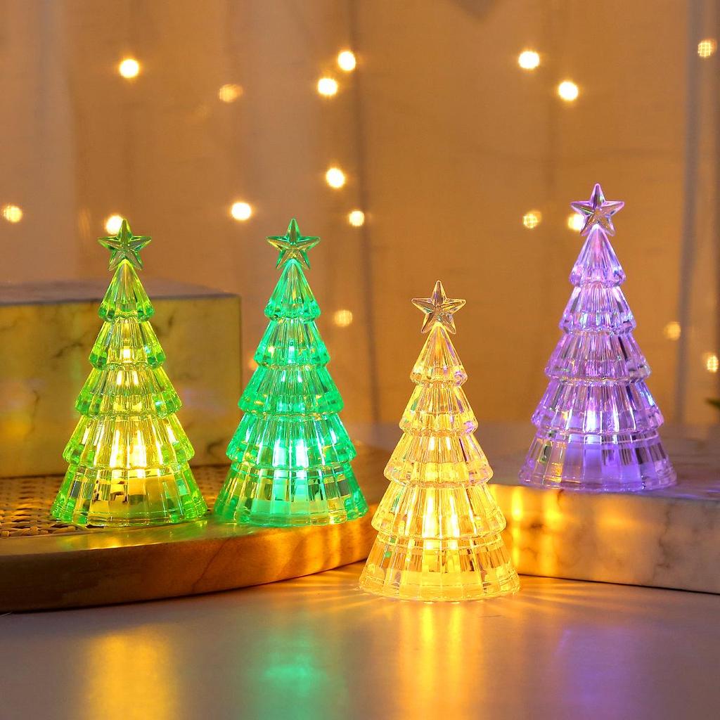Mini Glowing Christmas Tree Tabletop Ornament & Night Light