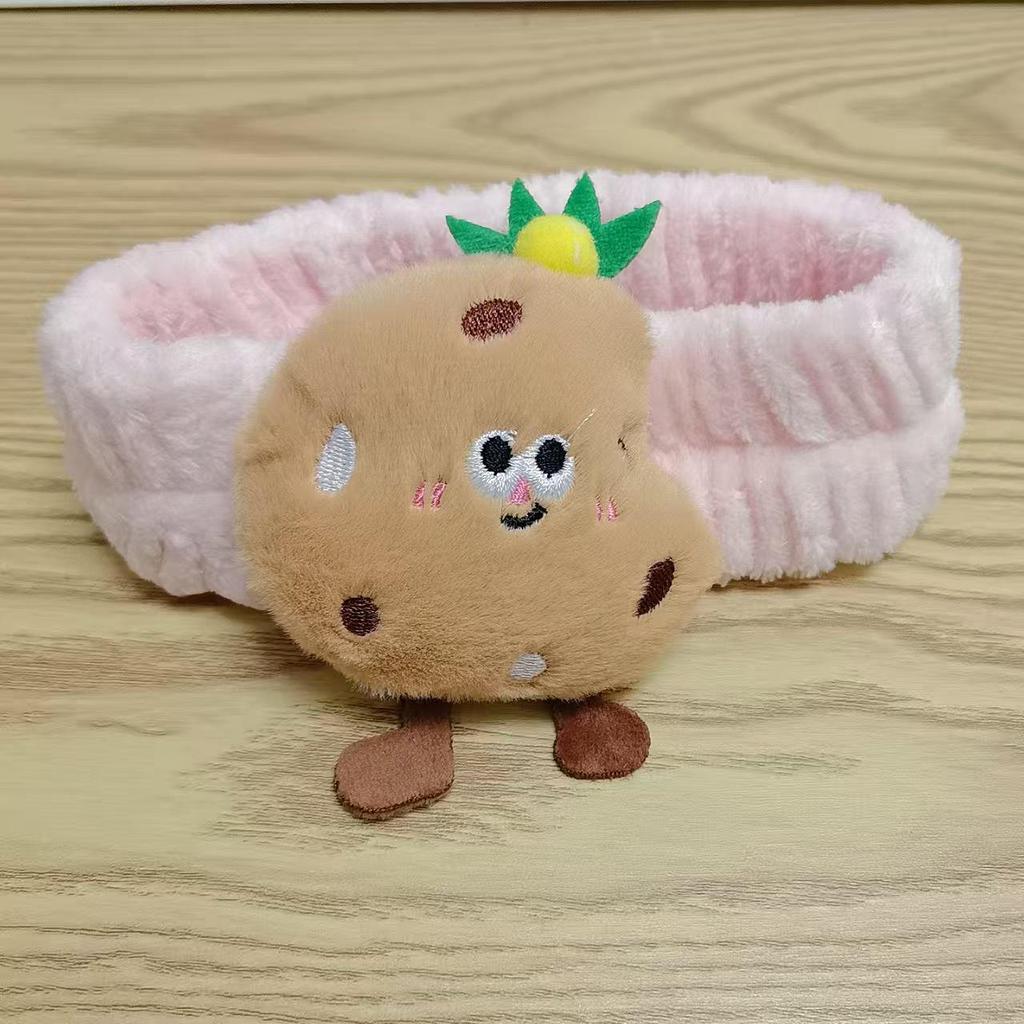 Корейская мультяшная фланелевая рождественская повязка на голову - Милая плюшевая резинка для волос для умывания лица и макияжа