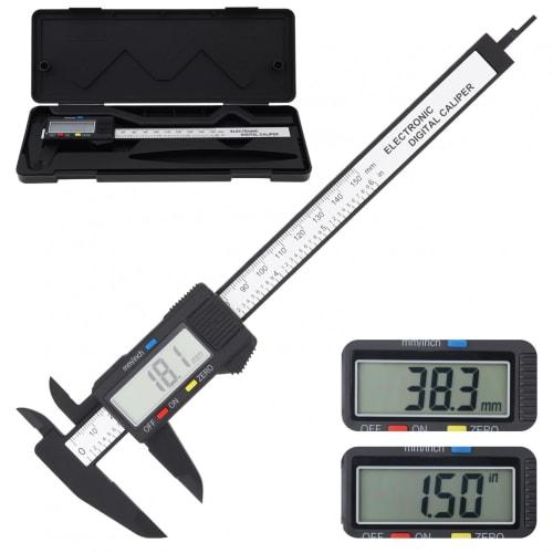 Smgda Digital Caliper, 150mm, 0.1mm Accuracy, Carbon Fiber, for Measuring Inner/Outer Diameters and Depths, Suitable for DIY, Automotive, and Industri
