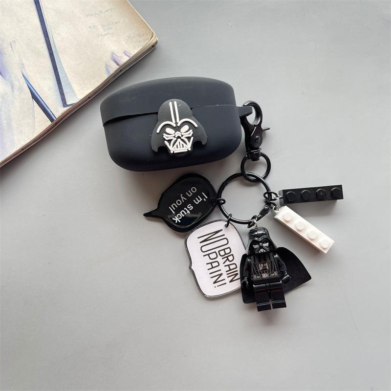 Compatible with SONY WF-1000XM1 wireless Bluetooth earphone protective case with black-and-white cartoon silicone soft shell