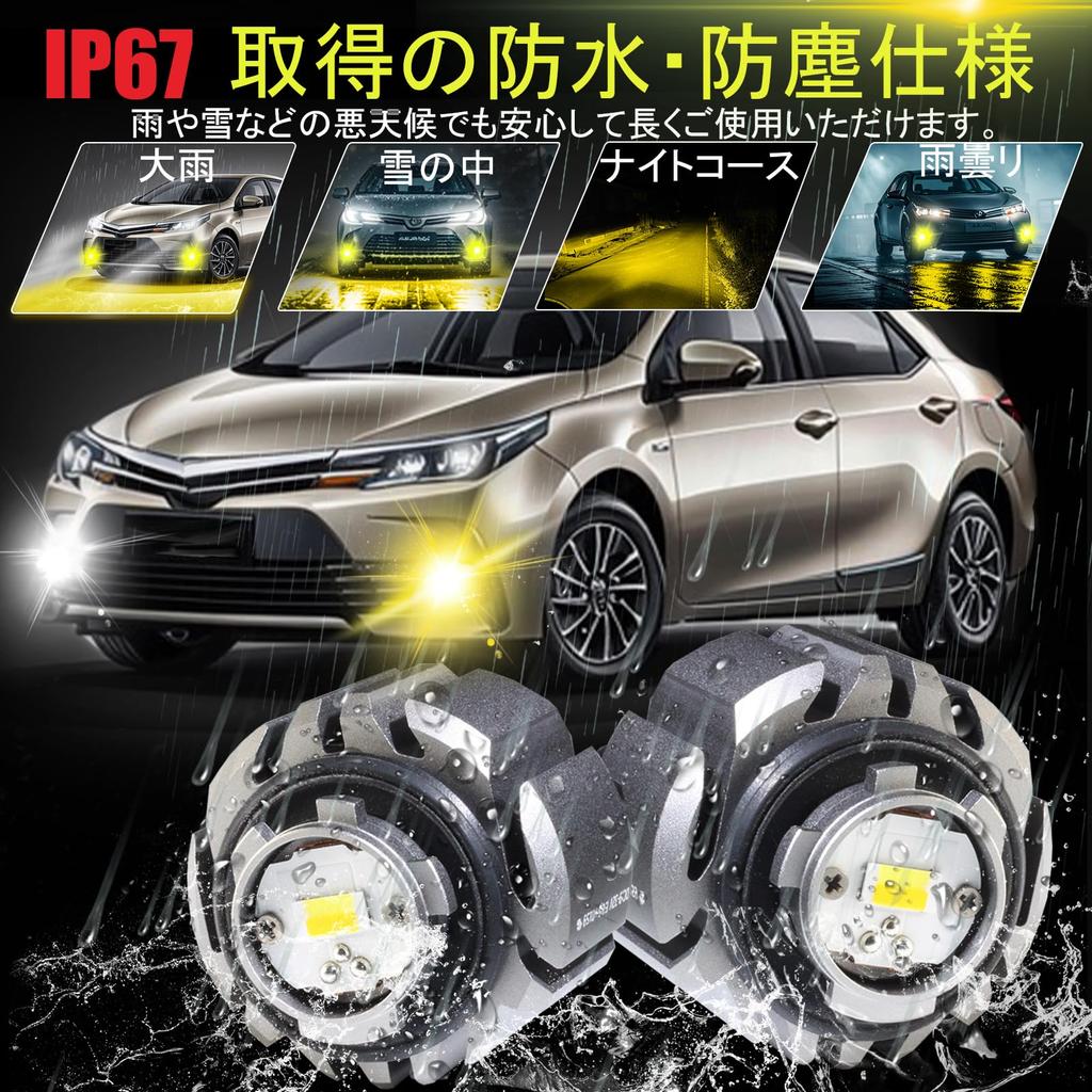 Оригинальные светодиодные противотуманные фары Toyota L1B 4800 лм Новые оригинальные заменяемые лаймовые и для техосмотра автомобиля Левая и комплект из 2 фар, Лампы, Переключение двух цветов, Желтый,