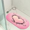Love Map Pvc Shower Bathroom Mat Bath Non-Slip Mat Hotel Floor Mat Bathtub Foot Mat Suction Cup Mat
