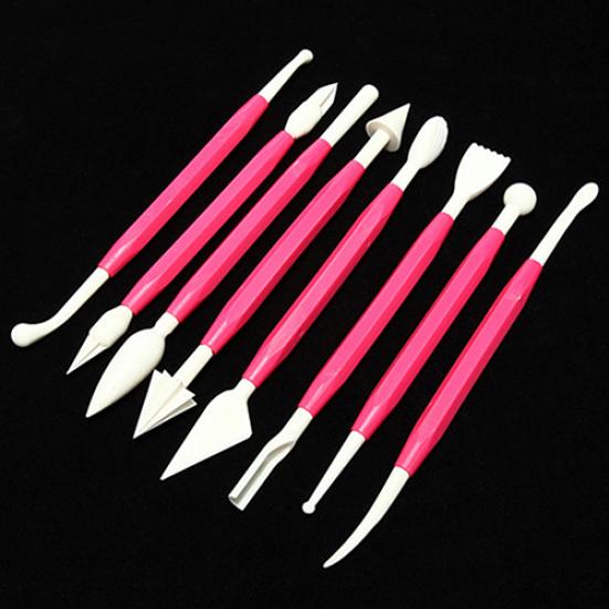 11 Pcs Sugarcraft Fondant Smoother Cutter Embosser Baking Rolling Tool Kit Set