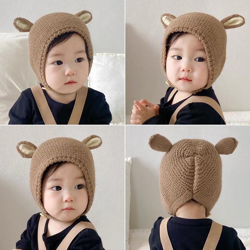 0-2 Years Baby Hat Autumn Winter Ear Rabbit Knitted Kids Hat Baby Girls Baby Boys Cute Wool Hat Baby Accessories Newborn