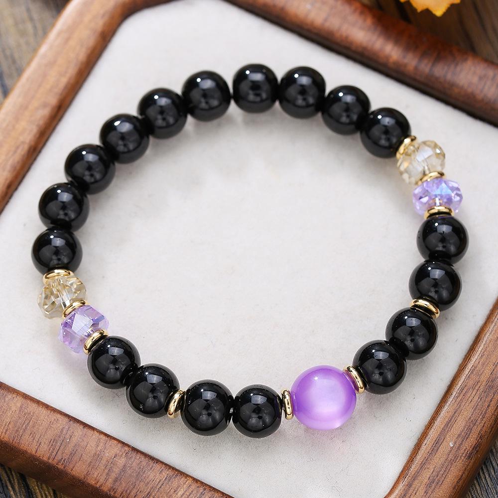 Европейский Кристальный Браслет из Тигрового Глаза на Эластичной Основе, Украшения из Натуральных Каменных Бусин