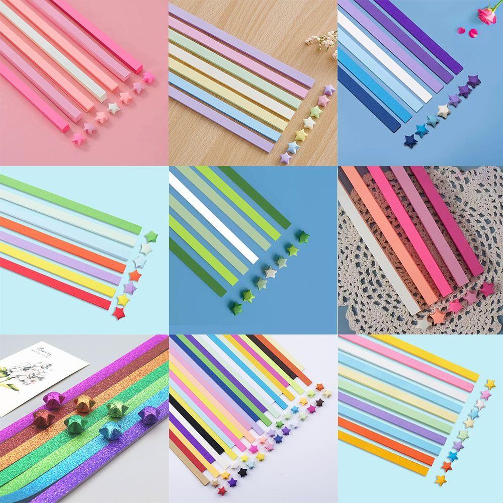 Мультяшная звезда бумага для оригами односторонняя звезда удачи оригами DIY скрапбукинг украшение для дома