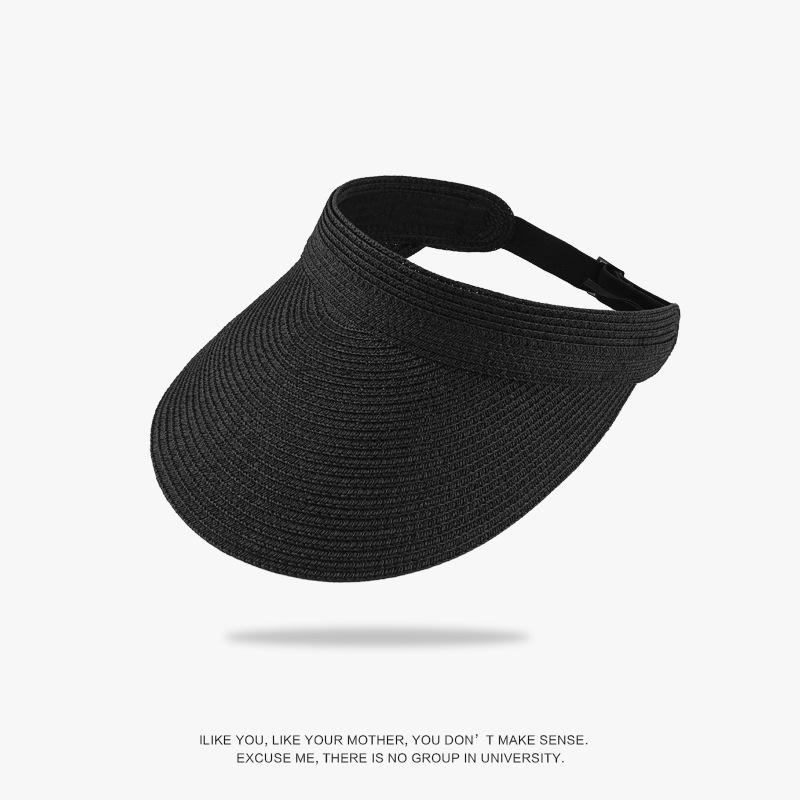 Летняя шляпа от солнца, женская складная портативная шляпа с открытым верхом, защита от ультрафиолетовых лучей, большая широкая поля, закрывающая лицо, соломенная простая шляпа