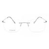 Rimless Rectangle Shiny Gunmetal SmaRtbuy Collection Henny Rt 009 C3 Fashion Unisex Eyeglasses