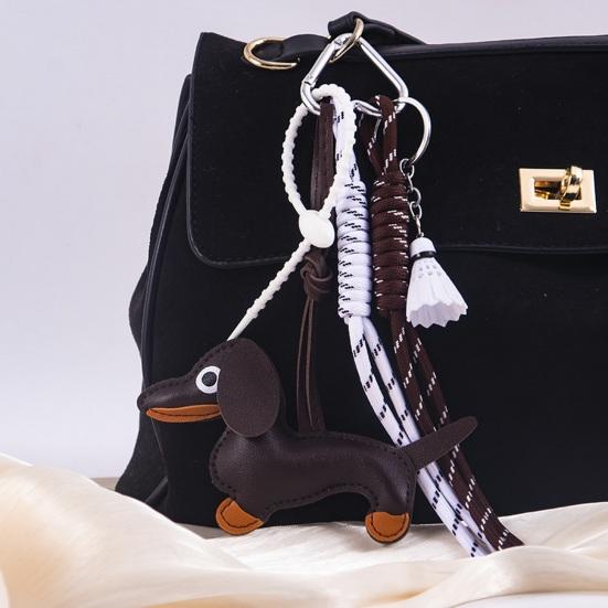 Yousheng Такса Собака Сумка Подвеска Шармы для сумки с Плетеным Зонтом Выдвижная Веревка Ключи Сумки Кошельки Аксессуары