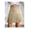 Black Women's Pleated Woven Mini Skirt Et0002