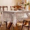 Solid Color Embroidered Tablecloth Lace French White Tablecloth European Style Hollow Lace Coffee Table Tablecloth Picnic Cloth