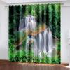 Spring Outdoor Real Landscape Digital Print Pattern Living Room Balcony Decoration Curtain 90 Grams Polyester Fiber Two Panels