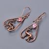 Fancy Pink Amethyst Stone Copper Electroformed Hook Drop Dangle Artisan Earrings V-48