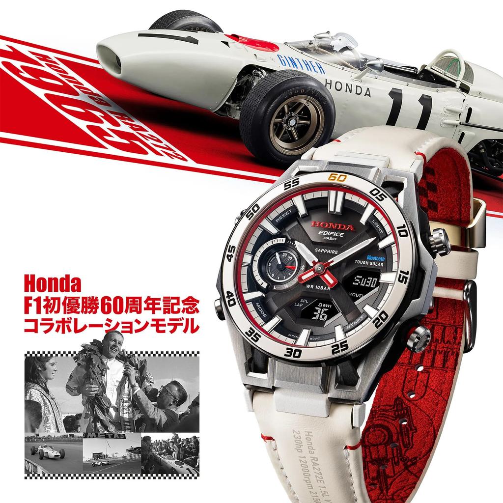 EDIFICE Часы Honda F1 Первая Победа 60-летие Совместная модель Прочное сапфировое стекло Белые часы [Casio] - - Bluetooth, Солнечная энергия, -