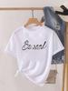 (Asian Size) Letter Love Trend Cute Short Sleeve T Shirt O-neck Tee Clothing Top Casual Fashion Print Lady Female Women Graphic T-shirts