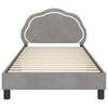 Kids Bed Frame with Headboard Light Grey 80 x 200 cm Velvet