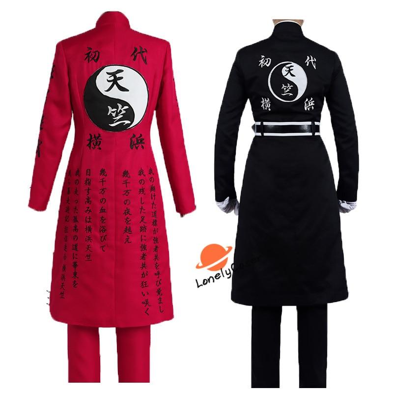 Аниме Токио Мстители Курокава Изана Риндо Хайтани Косплей Костюм Тренч с принтом Вышивка Хэллоуин Вечеринка Красная Черная Униформа