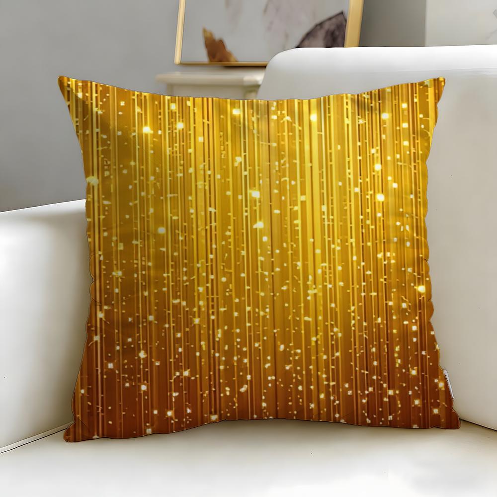 Golden fine light spots Cushion Cover Soft EasyWash Pillow Case Versatile for Couch Bed Travel and Office