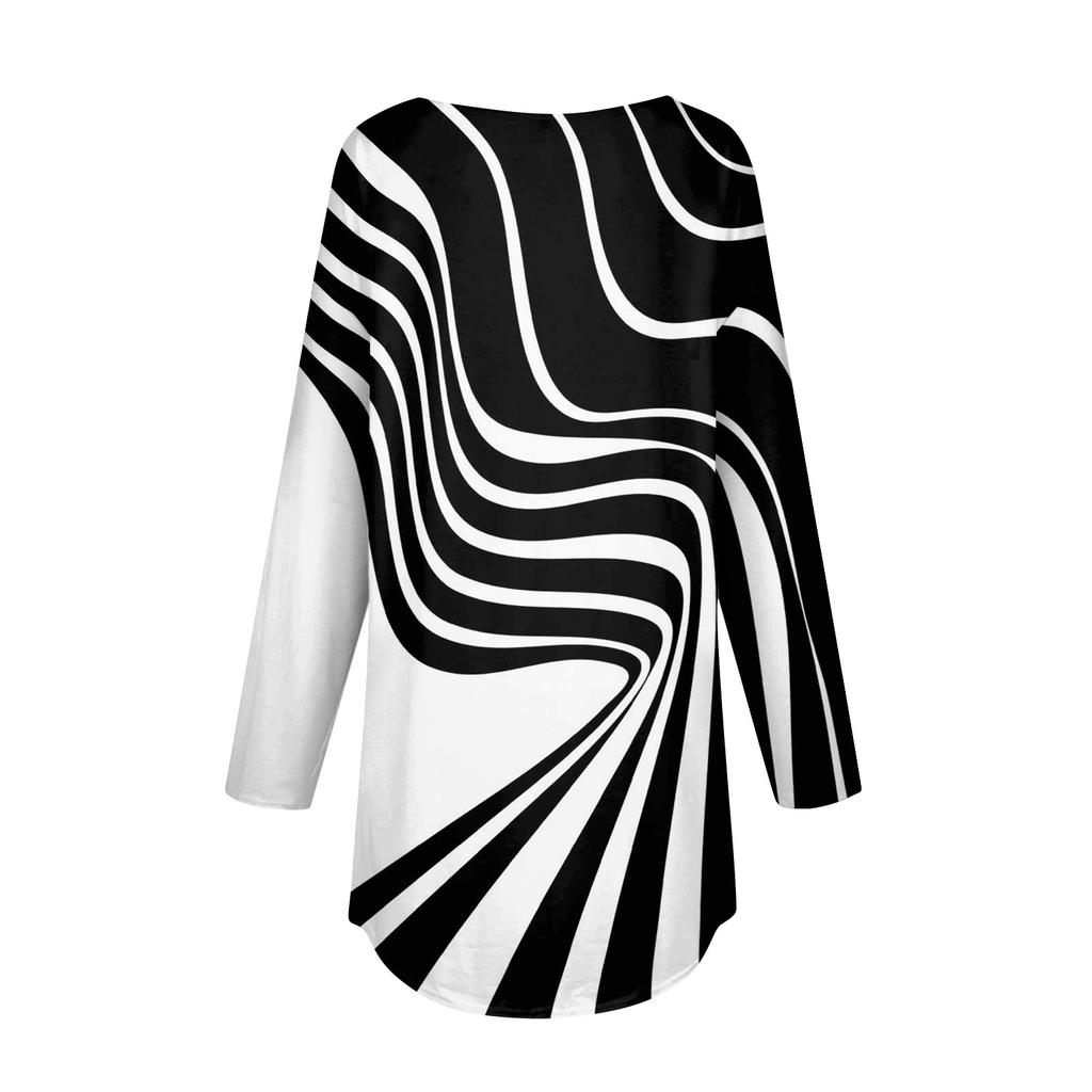 Tee Shirts For Women Fall Casual Long Sleeve Shirts Sweatshirt Geometric Stitching Printing Top Pullover