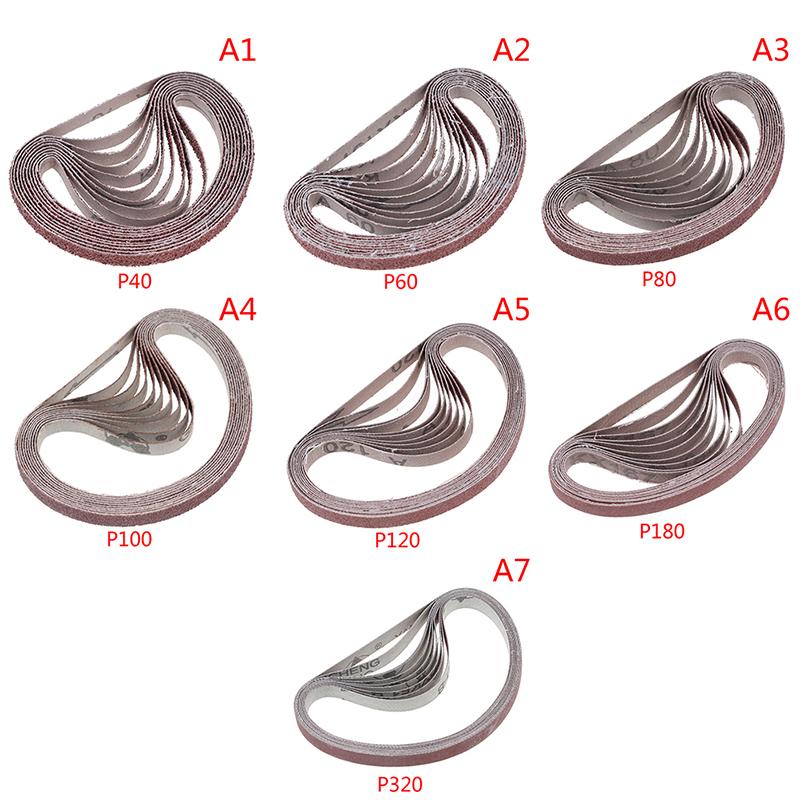 10 шт. Ленты для шлифовальных лент для электроинструмента шлифовального станка зернистостью 40,60,80,100,120,180,320