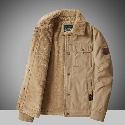 Мужская зимняя флисовая толстая теплая куртка Мужская модная повседневная ветрозащитная куртка Мужская осенняя верхняя одежда Уличная куртка с меховым воротником для мужчин