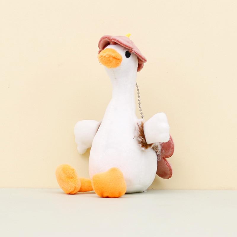 Adorable White Goose Plush Toy Keychain Cartoon Duck Doll Backpack Charm