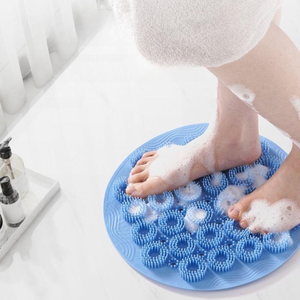 TPR Back Scrubber Solid Color Back Massage Cleaning Brush Exfoliating Brush Mat  Wash Feet