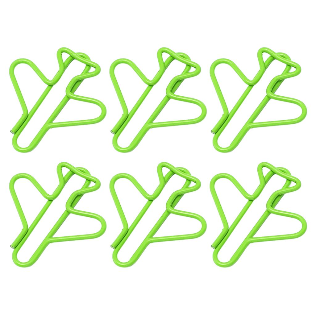 100Pcs Cute Paper Clips Plane Shape Design Covered Wire Bright Color Paperclips for Scrapbook Card Papercraft