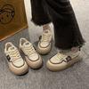 Популярные универсальные маленькие белые туфли на толстой подошве женские 2024 новая летне-осенняя нишевая дизайнерская модная обувь для скейтборда корейская версия повседневная обувь