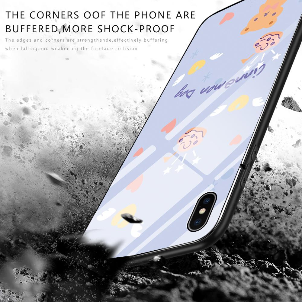 Чехол для телефона из закаленного стекла для iPhone 11 12 13 14 15 16 17 Redmi 10 12 14C Note10 Note14 Xiaomi 11Lite PocoC75 Мягкий край Ударопрочный Гладкий чехол