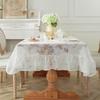Romantic Rustic Lace Hollow Yarn Ruffle Tablecloth Dessert Table Wedding Decoration Coffee Table Linen